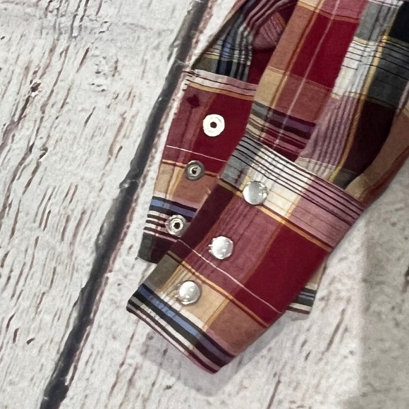 Vintage Western Pearl Snap Ely Cattleman Rockabilly Plaid Button Down Shirt - Picture 3 of 6